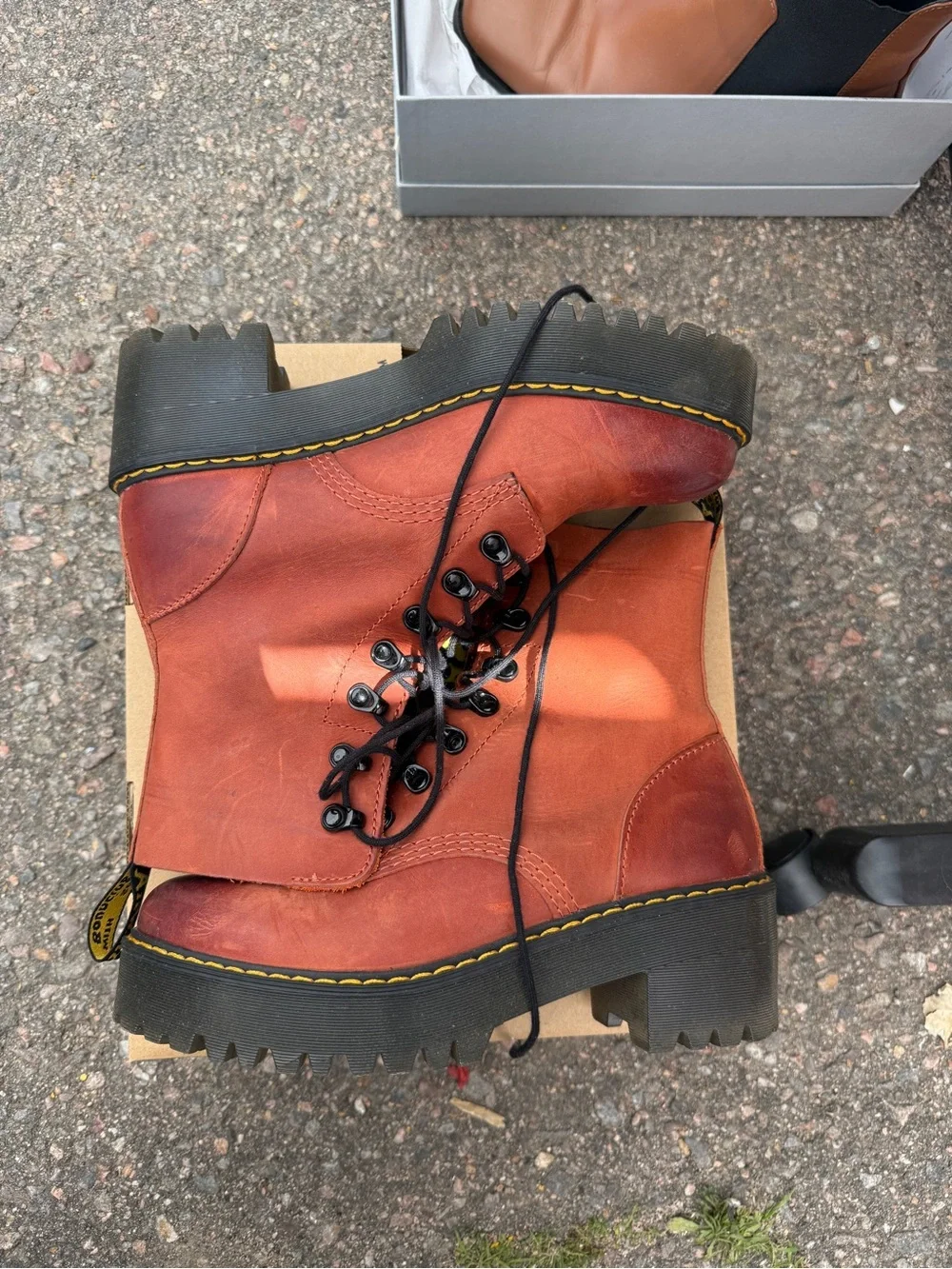 Doc Marten Leona Boot in Brick - Picture 2 of 6